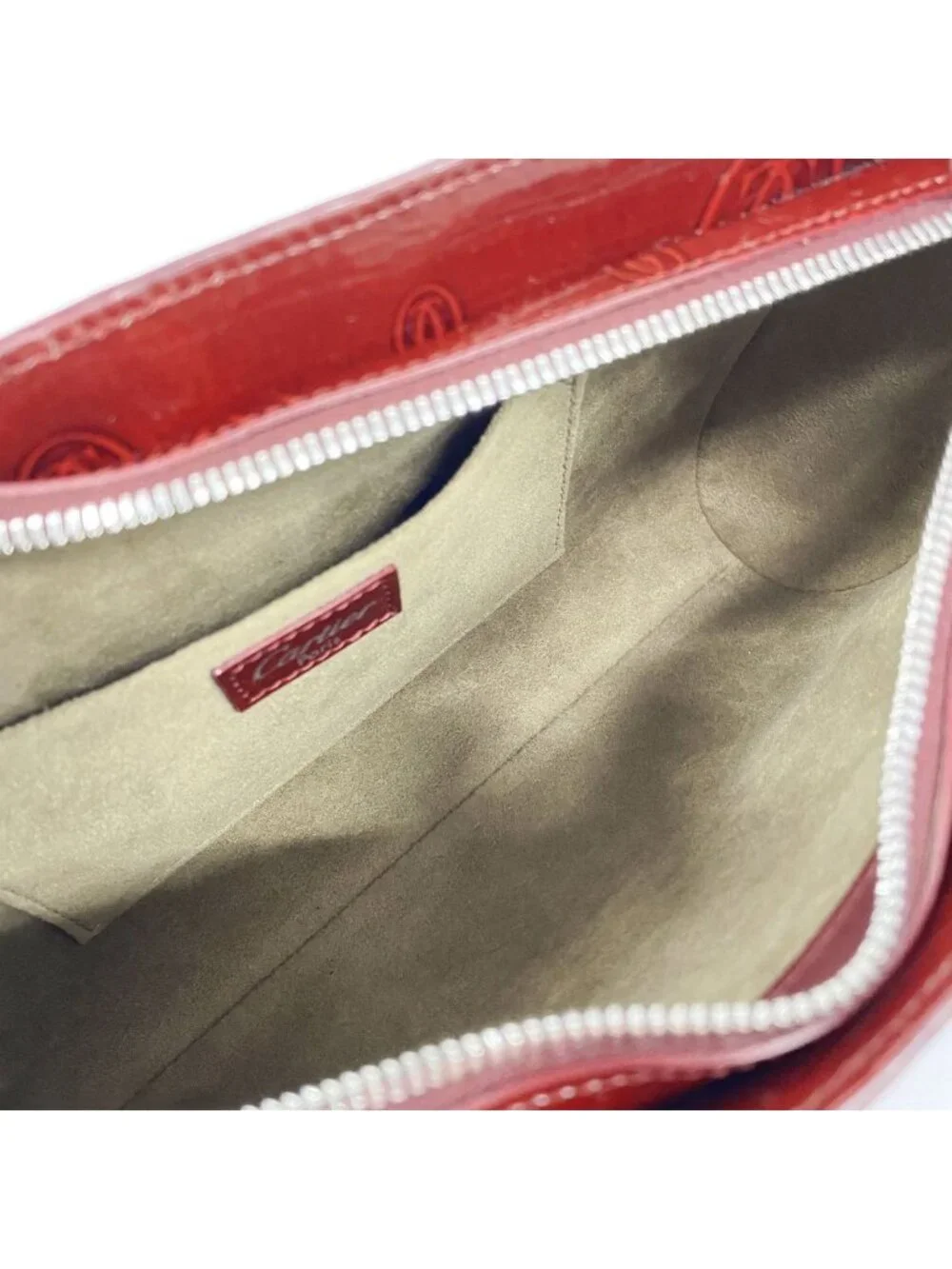 Cartier Handbag Happy Birthday Leather Bordeaux Silver